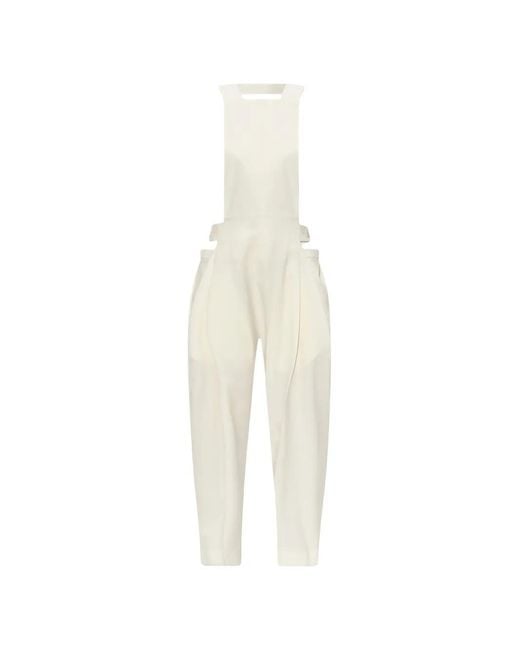 Issey Miyake White Button Cutout Jumpsuit