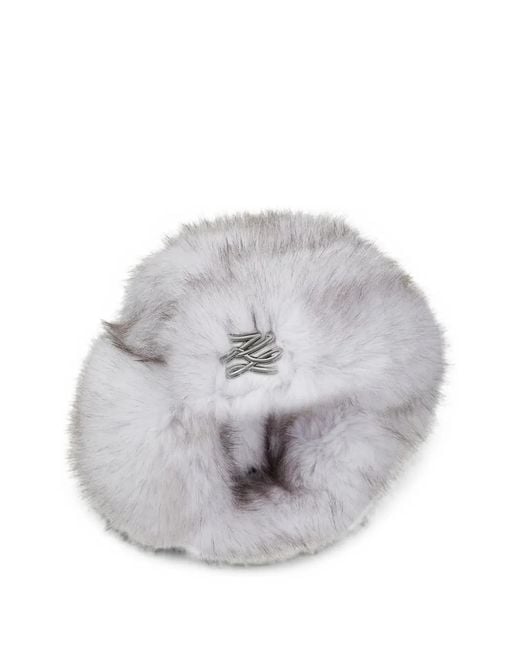 Karl Lagerfeld Gray K/Studio Faux-Fur Trapper Hat