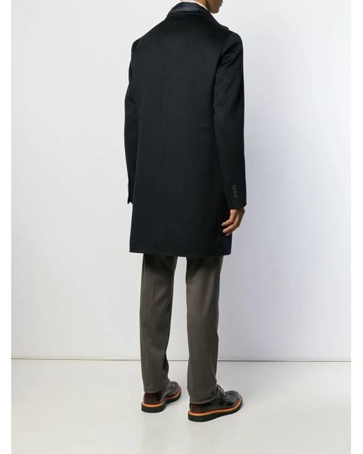 Herno Blue Single-Breasted Coat for men