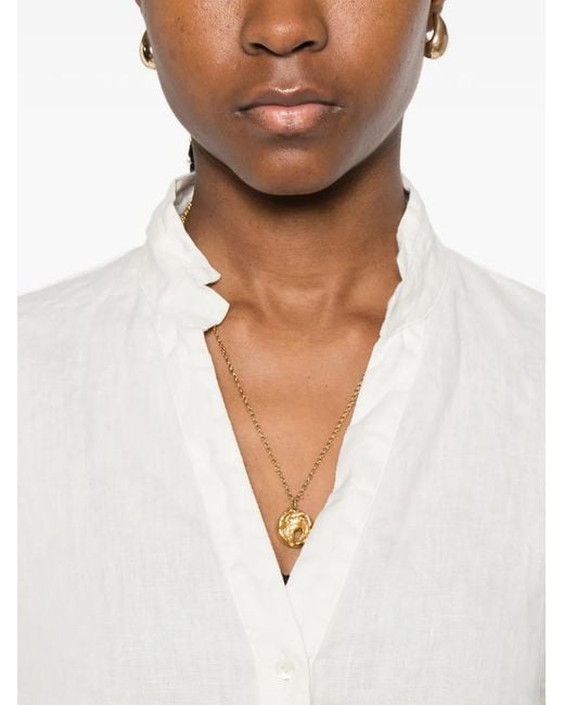 ROSSO35 White Buttoned Three-Quarter-Sleeve Shirt
