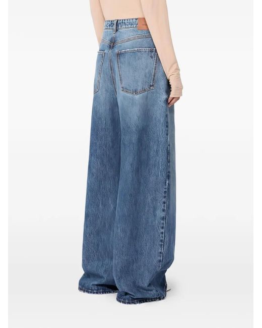 Sportmax Blue Dangri Five-Pocket Oversized Jeans