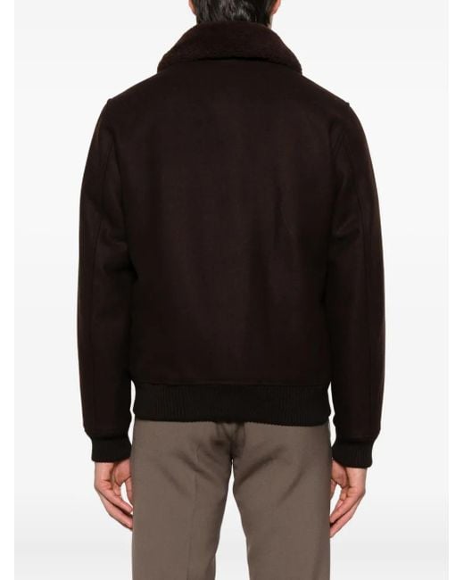 Veste À Col En Peau Lainée Sandro pour homme en coloris Black