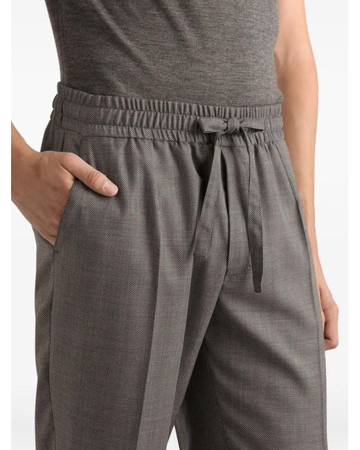 Dolce & Gabbana Gray Drawstring Trousers for men
