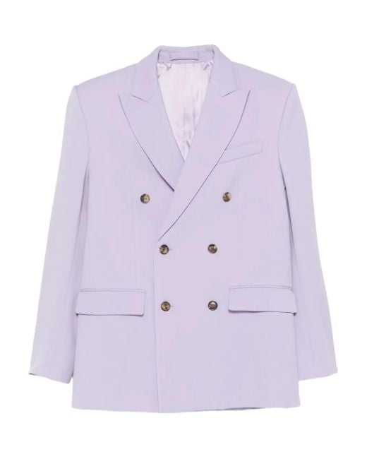 Wardrobe NYC Purple Double-Breasted Blazer