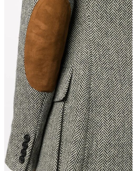 Ralph Lauren Gray Herringbone Fitted Blazer