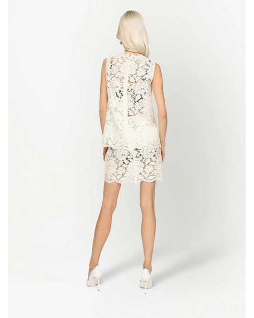 Dolce & Gabbana Natural Lace Sleeveless Top