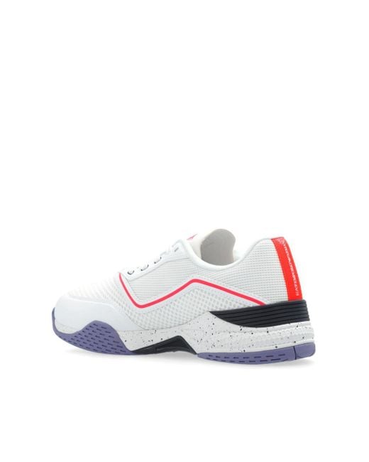 EA7 White Contrasting Low-Top Trainers