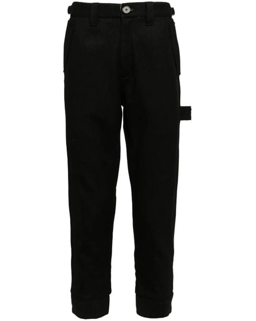 Private Stock Black Felted Ribbed Cropped Wool-Blend Pants for men