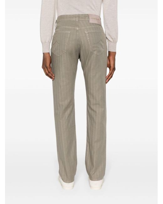 Pantalon droit à chevrons Jacob Cohen pour homme en coloris Gray
