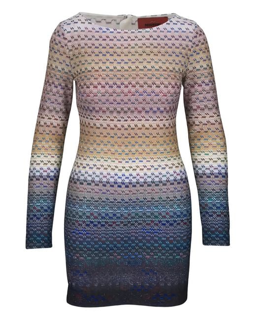 Missoni Gray Ombre-Pattern Mini Dress