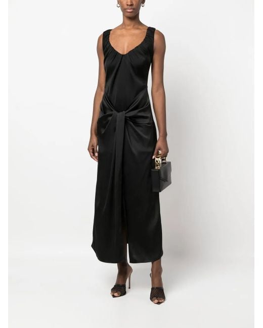 V:PM ATELIER Black Knot-Detail Sleeveless Dress