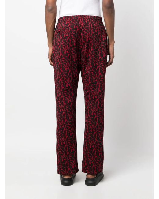 Needles Red Pintuck Bold-Checked Trousers for men