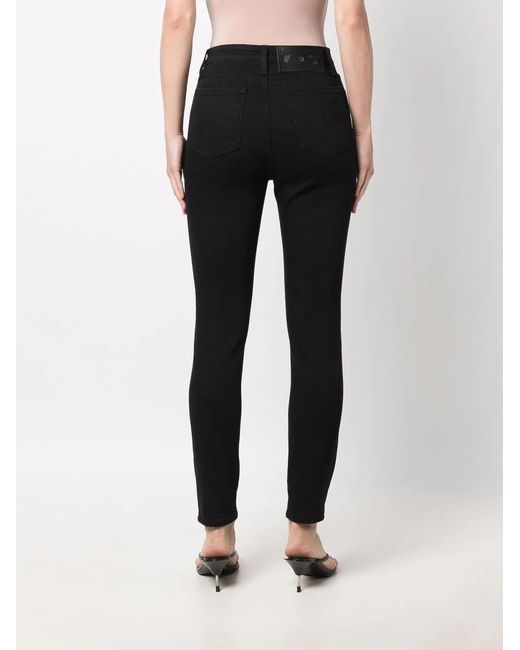 Off-White c/o Virgil Abloh Black Slogan Logo-Print Skinny Jeans