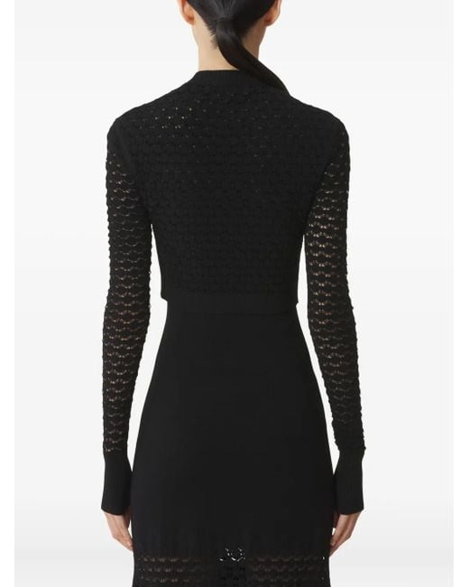 Lanvin Black Openwork Cardigan