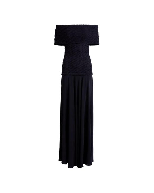 Silvia Tcherassi Black Taylor Off-The-Shoulder Maxi Dress