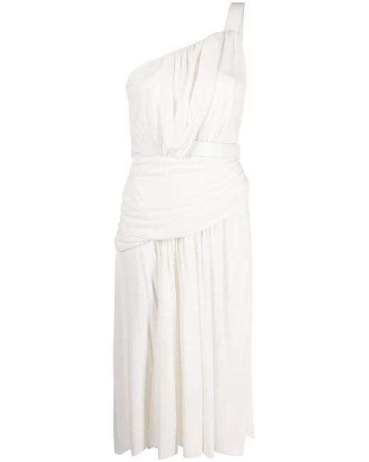 Alberta Ferretti White Flared Midi Dress