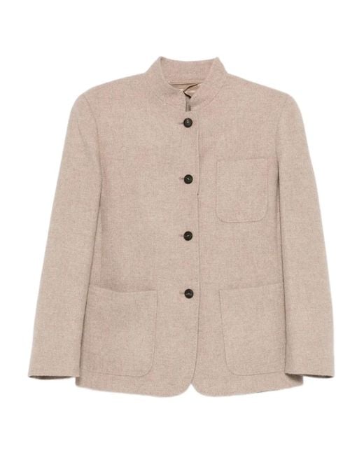 Max Mara Natural Buttoned Patch-Pocket Jacket