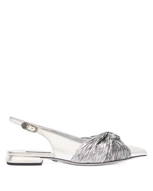 Roberto Cavalli White Metallic Leather Pumps