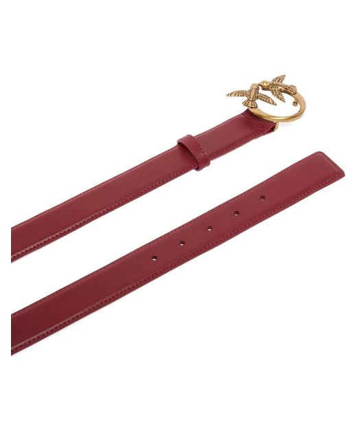 Pinko Red Love Birds Leather Belt