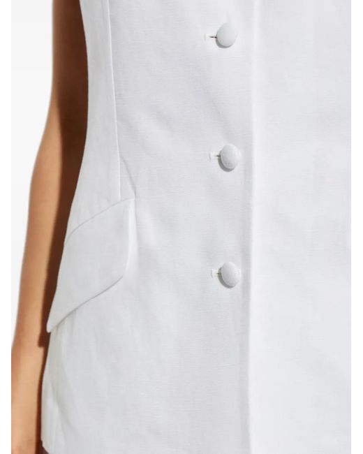 Rag & Bone White Button-Up Sleeveless Jacket