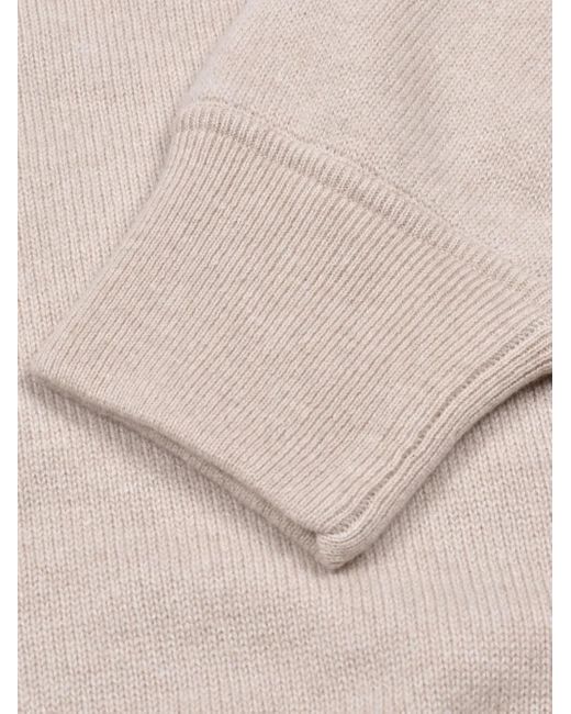 Jersey con logo bordado Brunello Cucinelli de hombre de color Natural