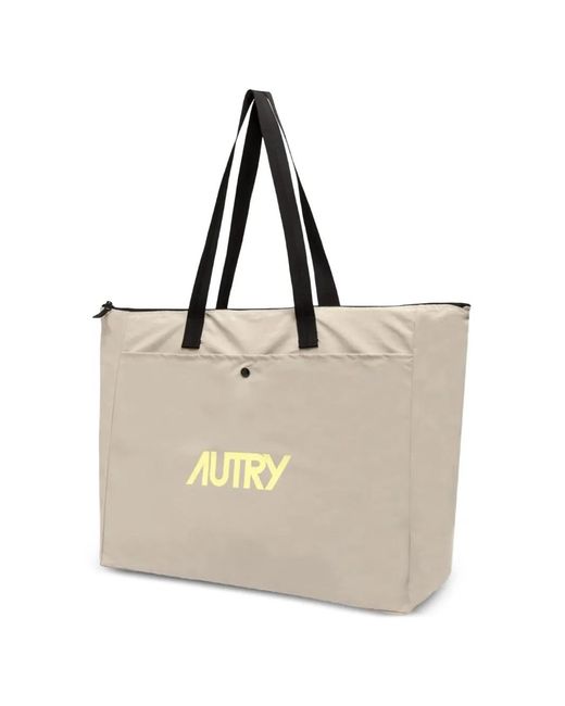 Borsa Tote Con Logo di Autry in Natural