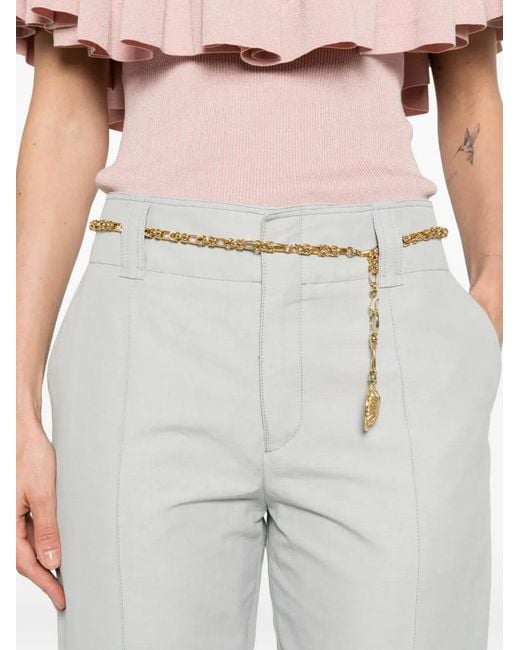 Chloé White Straight-Leg Trousers