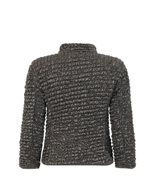 Moorer Gray Ruched Mock-Neck Jacket