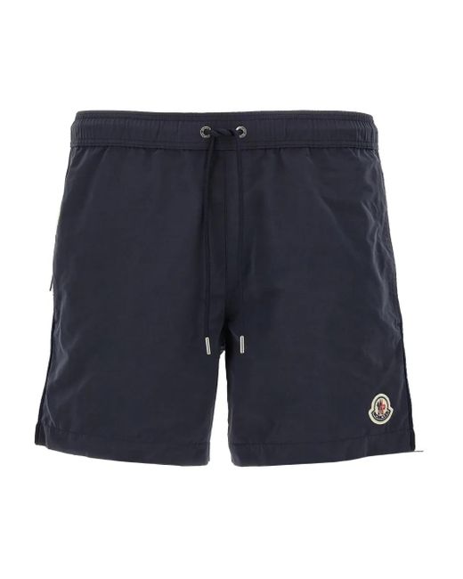 メンズ Moncler クロシェインサート トランクス水着 Blue
