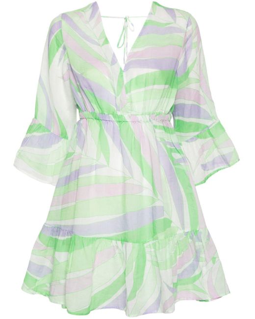 Mc2 Saint Barth Green Kleid mit abstraktem Muster