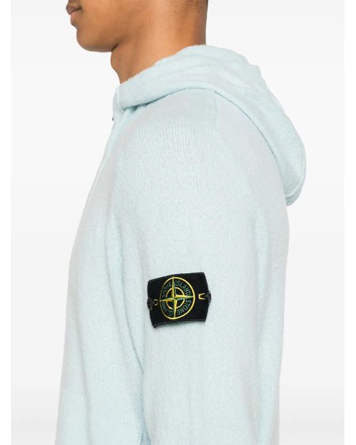 メンズ Stone Island フーデッド カーディガン Blue