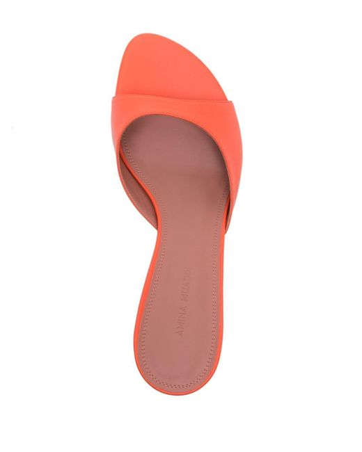 AMINA MUADDI Pink Jeanne 60mm Mules - Women's - Calf Leather/rubber
