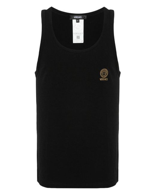 Versace Medusa Trägershirt mit Rundhalsausschnitt in Black für Herren