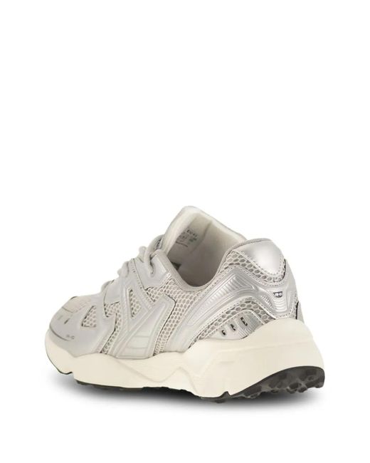 RUN OF White Metallic-Effect Sneakers for men