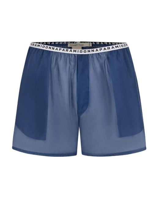 Paramidonna Blue Tessa Sheer Beach Shorts