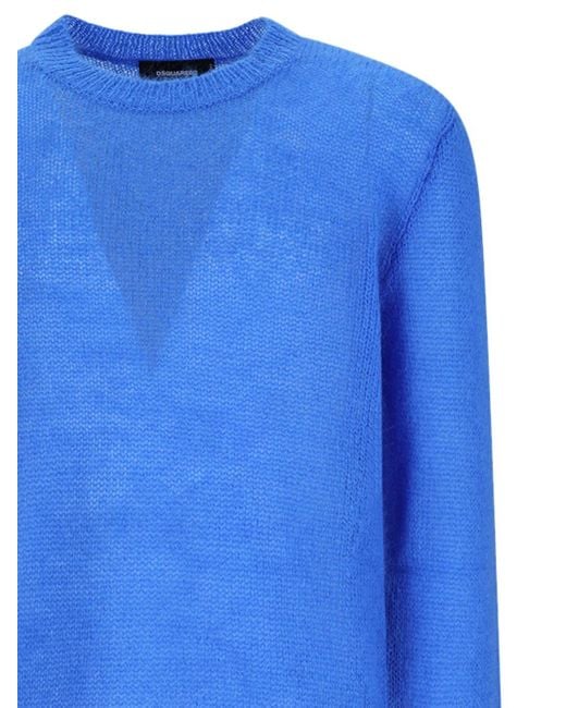 DSquared² Blue Crew-Neck Sweater for men