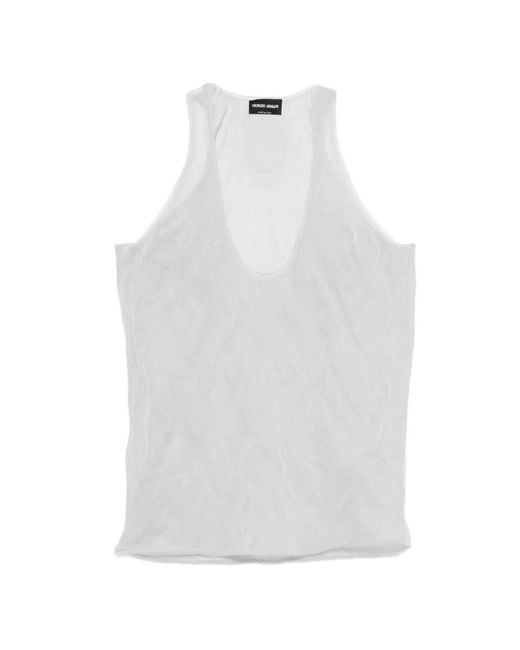 Giorgio Armani White Sheer Vest