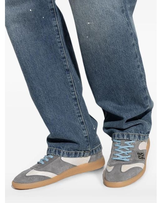 DSquared² Blue Logo-Plaque Panelled Sneakers for men