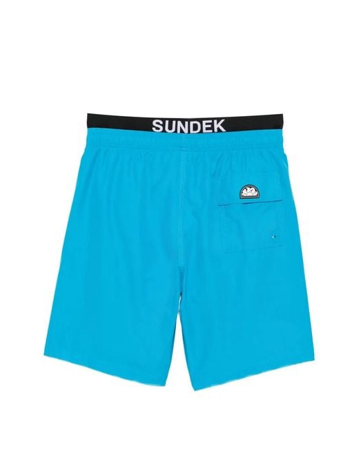Sundek Blue Short De Bain À Taille Logo for men