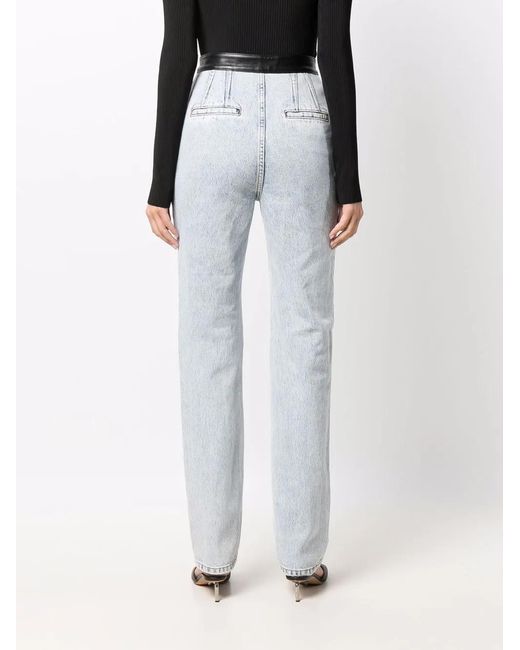 Alexander Wang Blue Pebble Bleach-wash High-waist Jeans