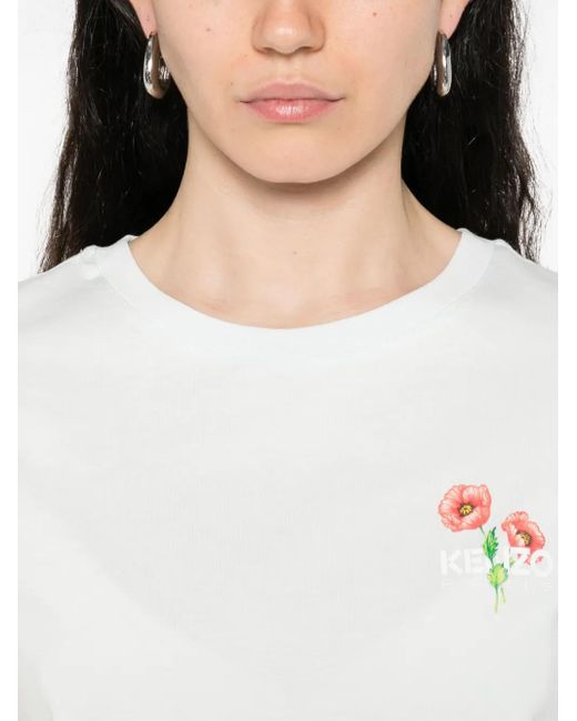 KENZO White Gots Archive Bouquet Classic T-Shirt
