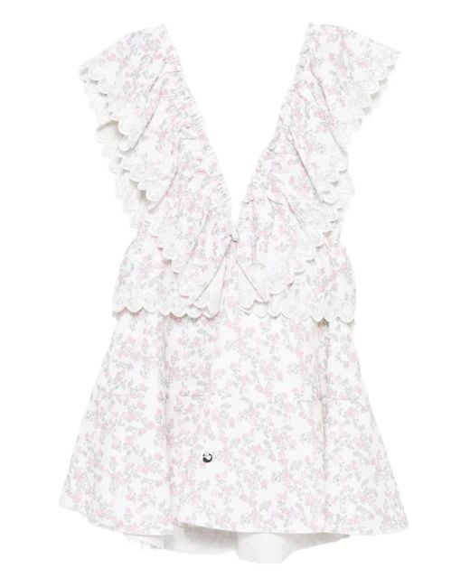Coperni フローラル ラッフルドレス White