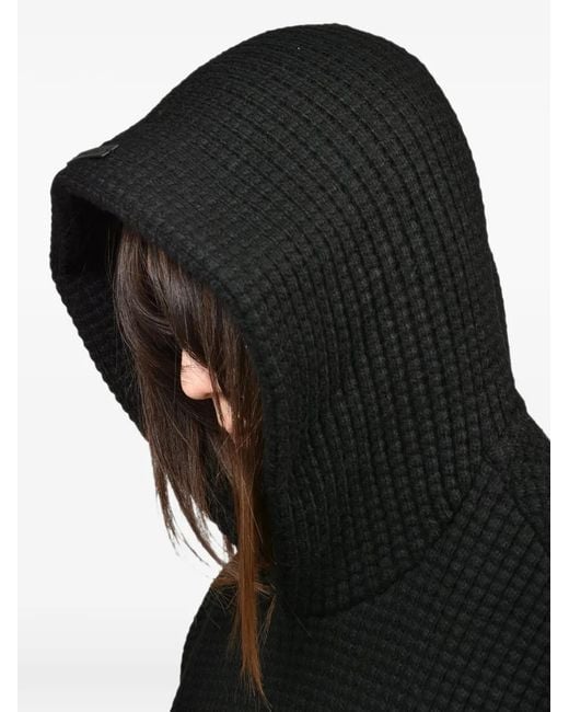 Essentials Black Heavy Waffle Hoodie for men