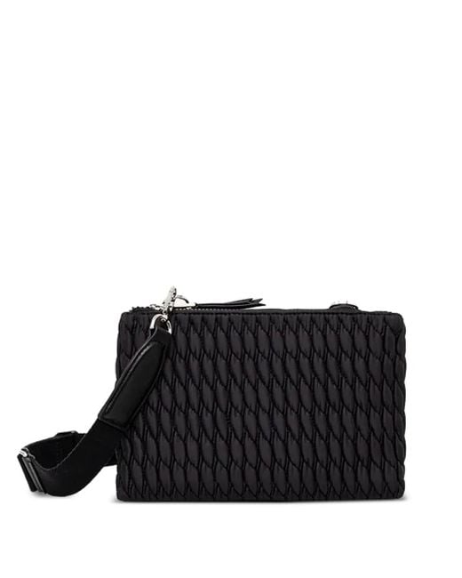 DKNY White Quilted Double-Zip Crossbody Bag