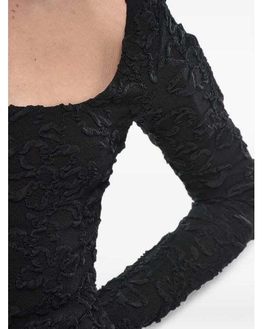 Givenchy Black Embossed-Motif Long-Sleeved Top