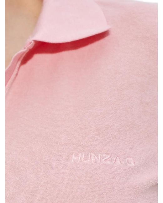 Camiseta Con Logo Bordado Hunza G de color Pink