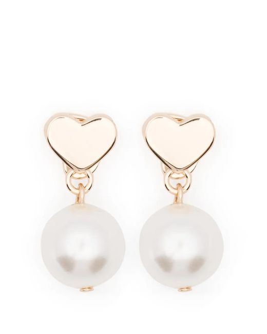 Maje White Heart Glass Earrings