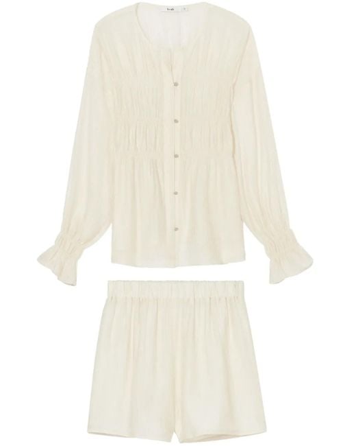 B+ AB プリーツ ショートパンツ セット Natural