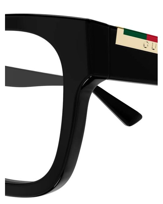 Gucci Black Rectangle-Frame Glasses for men