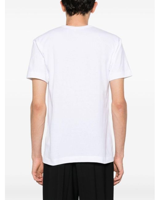 T-shirt en coton à logo imprimé COMME DES GARÇONS PLAY pour homme en coloris White